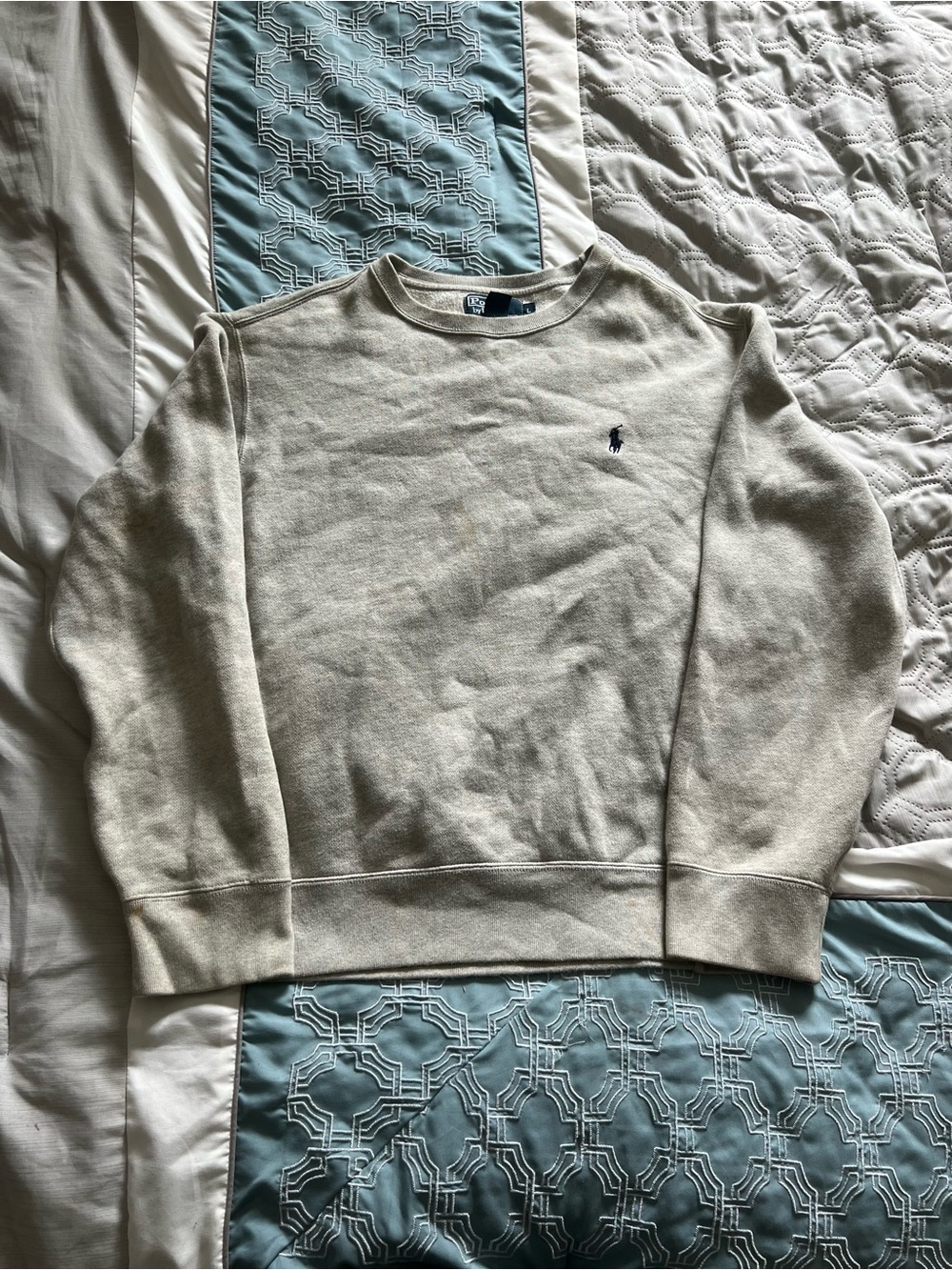 Polo by Ralph Lauren Men's Crewneck Sweater in Light Oatmeal